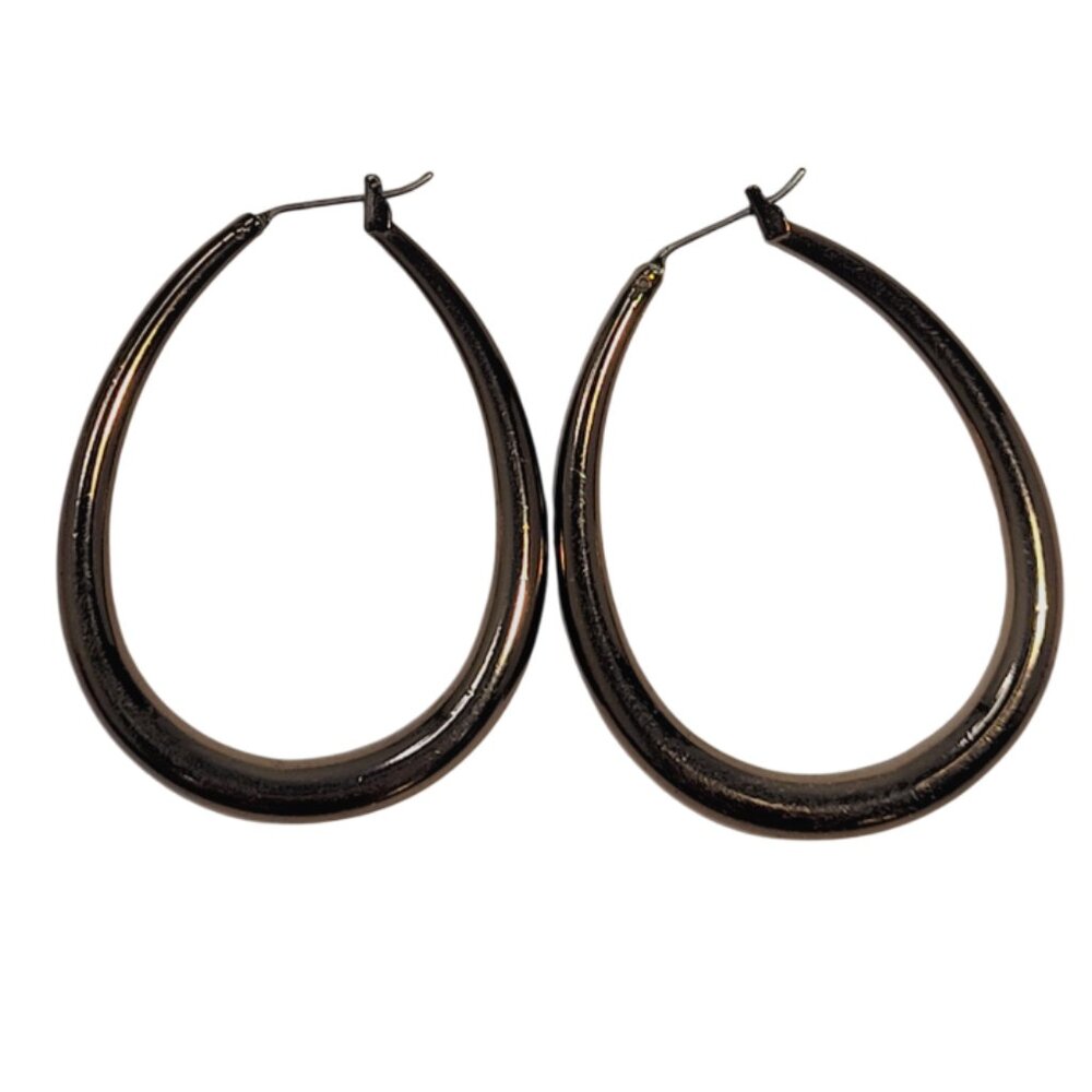 Vintage Oval Hoop Earring coppery/brown color Simple Minimalist Style